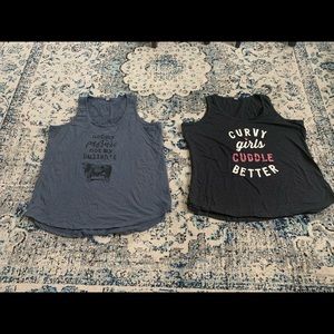 3X slogan tank tops - price is for both